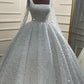 Long Sleeves Sequin Pattern Ball Gown Wedding Dress