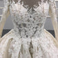 Poofy Lace Long Sleeve Wedding Dress