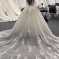 Poofy Lace Long Sleeve Wedding Dress