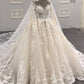 Poofy Lace Long Sleeve Wedding Dress