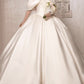 Ball Gown Satin Off Shoulder Bridal Satin Dress
