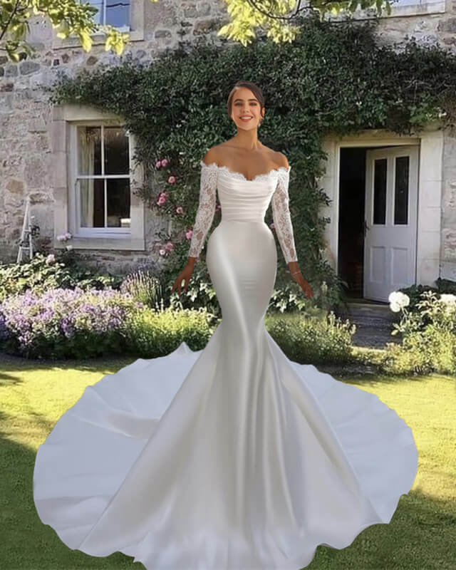 Mermaid Satin Wedding Dress