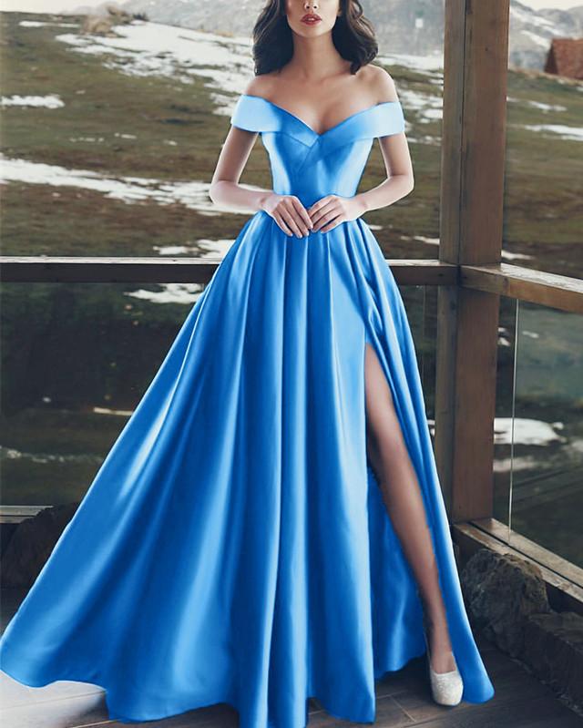 Light-Blue-Prom-Dresses-2019-Long-Satin-Formal-Evening-Gowns