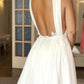 Tulle Wedding Dress Plunge Neck Open Back