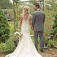 Ivory Lace Sweetheart Boho Wedding Dresses With Detachable Straps