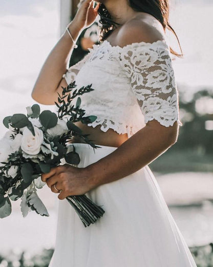 Two Piece Wedding Beach Dresses
