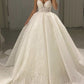 Ball Gown V Neck Lace Dresses Wedding Spaghetti Straps