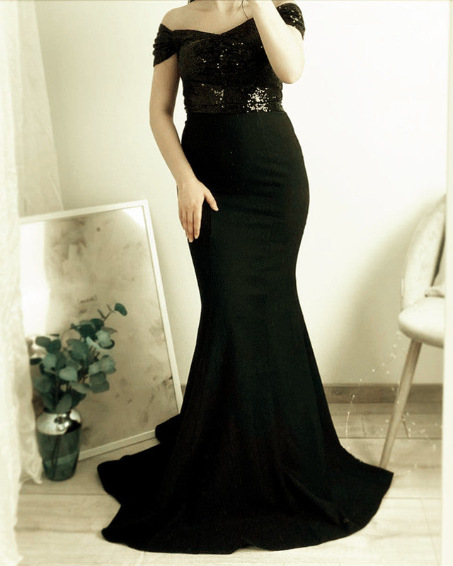 Mermaid Bridesmaid Dresses Sequins Off The Shoulder