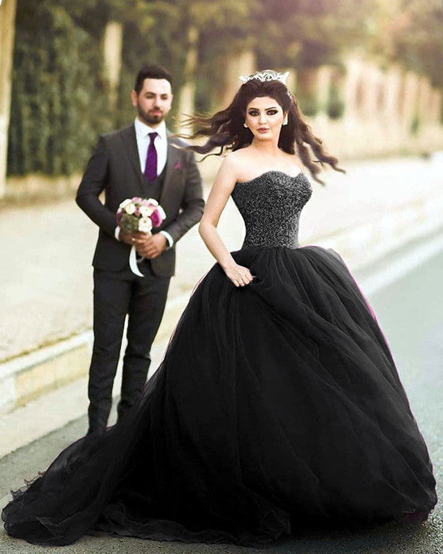Strapless Bodice Corset Ball Gown Beaded Dresses