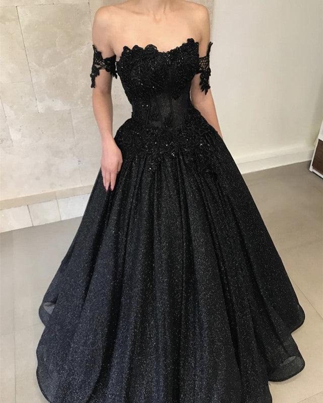 Black Wedding Dress Glitter