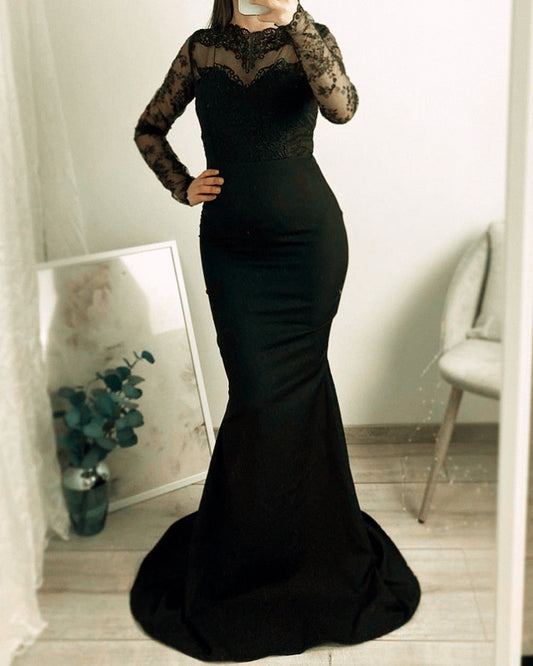 Black Bridesmaid Dresses Long Sleeves