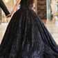 Black Sparkly Wedding Dresses Off Shoulder