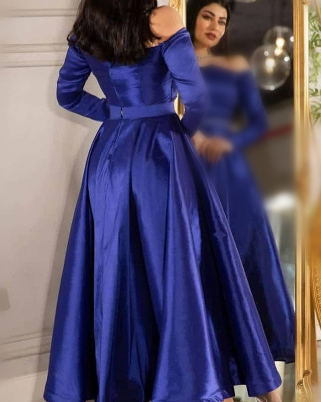 Off Shoulder Satin Gown