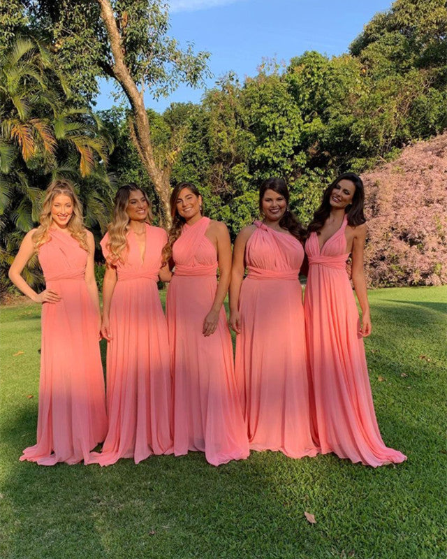 Blush Pink Bridesmaid Dresses Chiffon Convertible Style Lisposa Blush Pink Bridesmaid Dresses Chiffon Convertible Style Lisposa