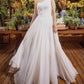 One Shoulder Chiffon Slit Wedding Dress