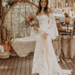 Boho Lace Wedding Dresses Mermaid Sweetheart Puffy Sleeves