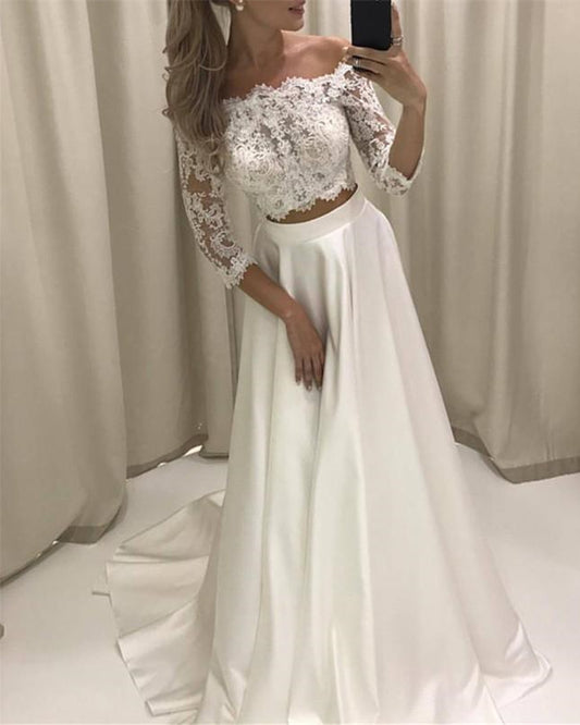 Wedding Dresses Lace Crop