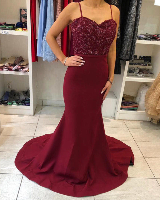 Mermaid Sweetheart Bridesmaid Dresses Spaghetti Straps