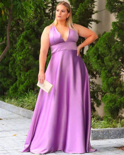 Plus Size Mauve Bridesmaid Dresses Satin – Lisposa