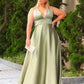 Plus Size Sage Satin Bridesmaid Dresses