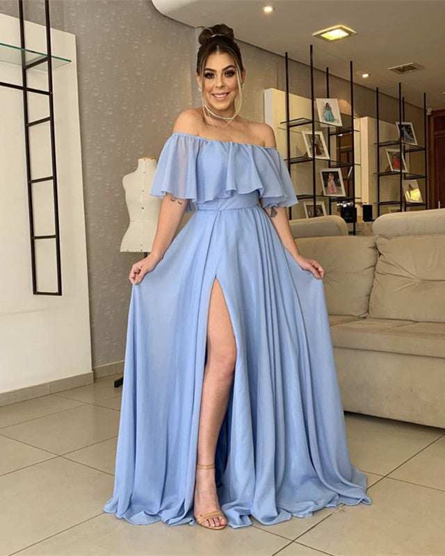 Steel Blue Bridesmaid Dresses