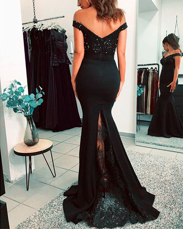 Black Mermaid Prom Dresses