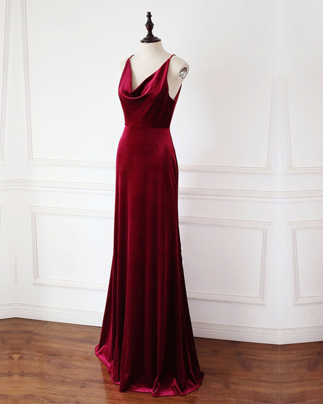 Burgundy Velvet Mermaid Dresses