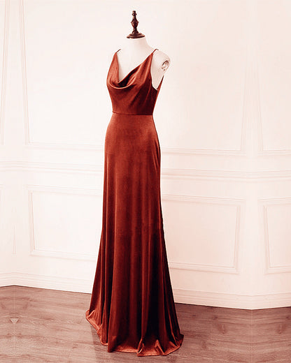 Rust Velvet Bridesmaid Dresses