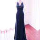 Steel Blue Velvet Dresses