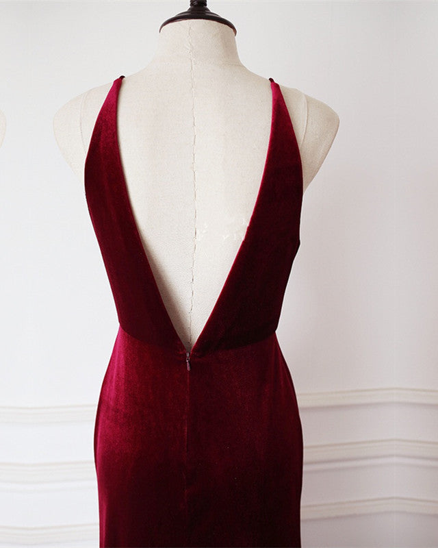 Backless Velvet Dresses