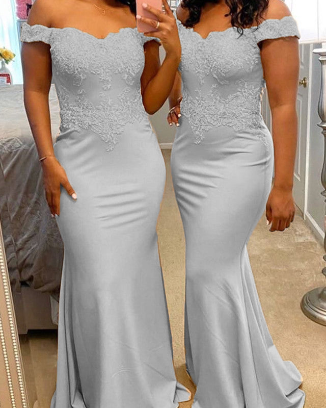 Silver Bridesmaid Dresses Mermaid