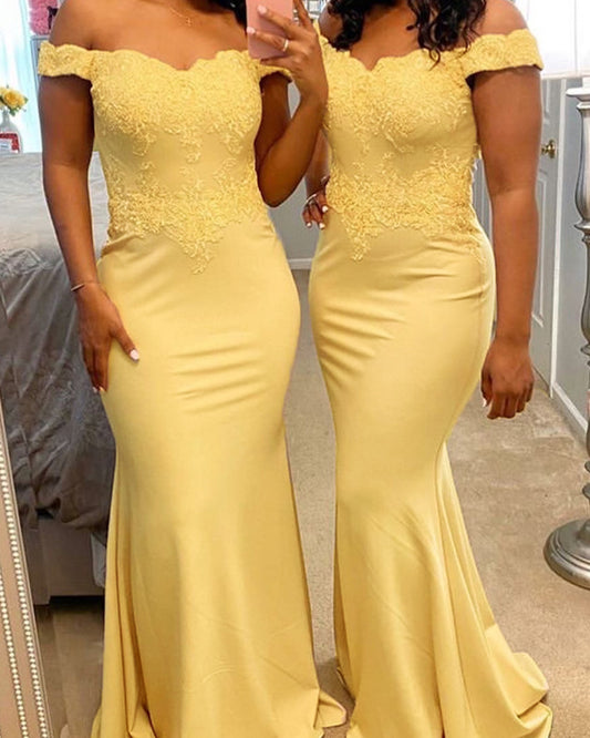 Yellow Bridesmaid Dresses Mermaid