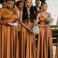 Copper Satin Bridesmaid Dresses
