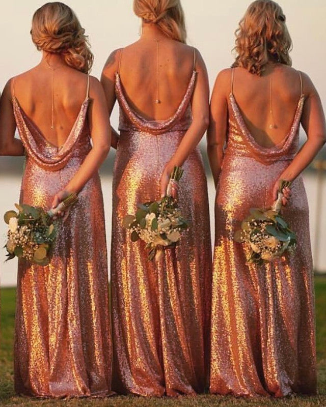 Draped Back Mermaid Sequin Bridesmaid Dresses Lisposa Draped Back Mermaid Sequin Bridesmaid Dresses Lisposa