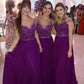 Purple Long Chiffon Dresses