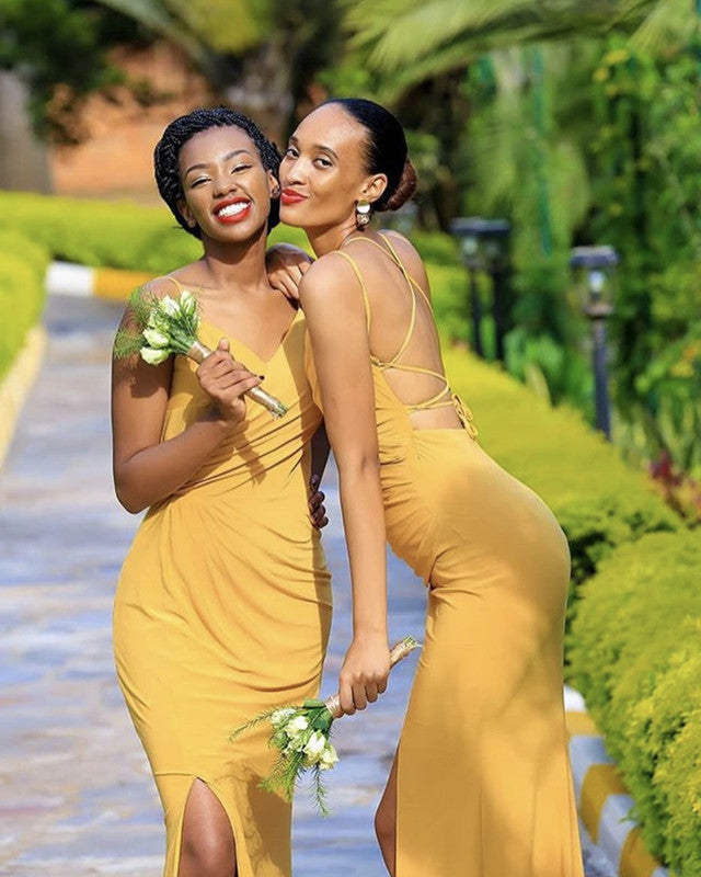 Mermaid Bridesmaid Dresses Yellow