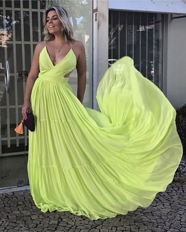 Lime Green Bridesmaid Dresses Chiffon