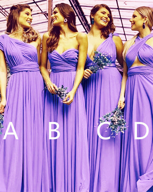 Lilac Bridesmaid Dresses Mixed Style