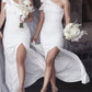 White Bridesmaid Dresses One Shoulder