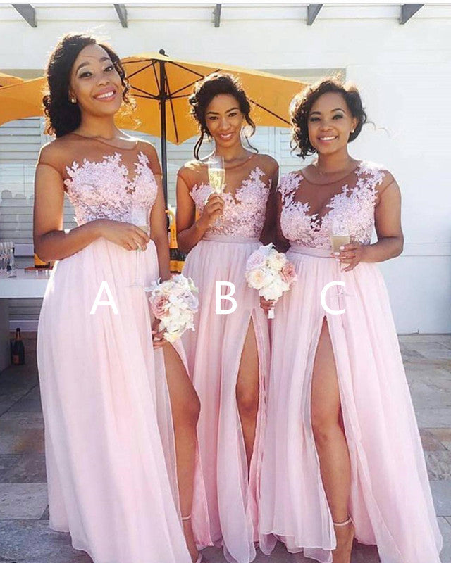 Pink Bridesmaid Dress Split