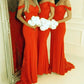 Orange Bridesmaid Dresses Mermaid