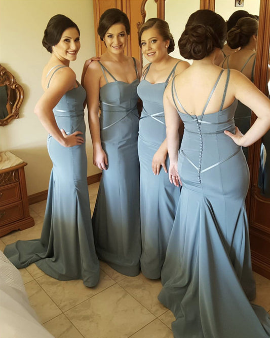 Silver Bridesmaid Dresses Mermaid