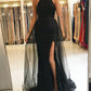 Black Halter Bridesmaid Dresses