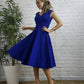 Royal Blue Bridesmaid Dresses Tea Length