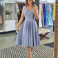 Silver Bridesmaid Dresses Tea Length