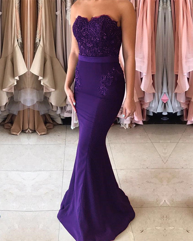 Purple Mermaid Bridesmaid Dresses