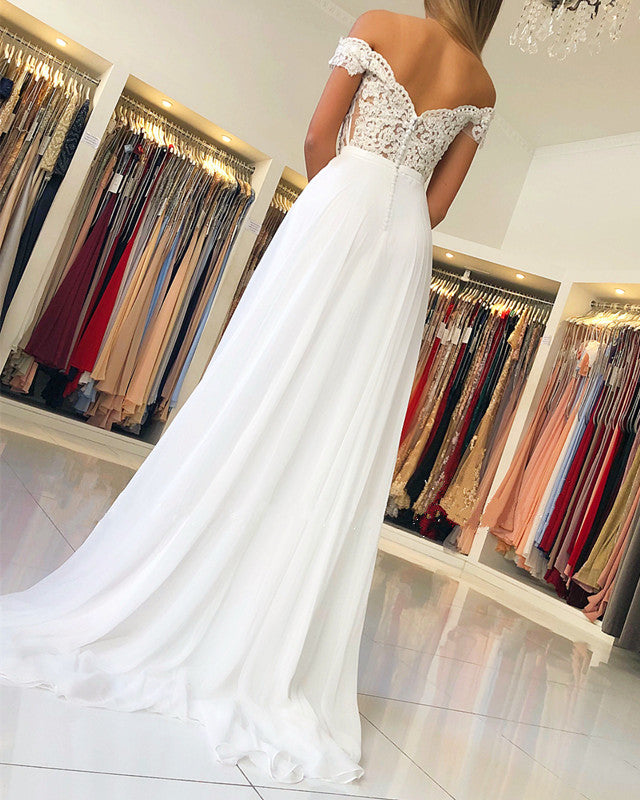 Long White Bridesmaid Gowns