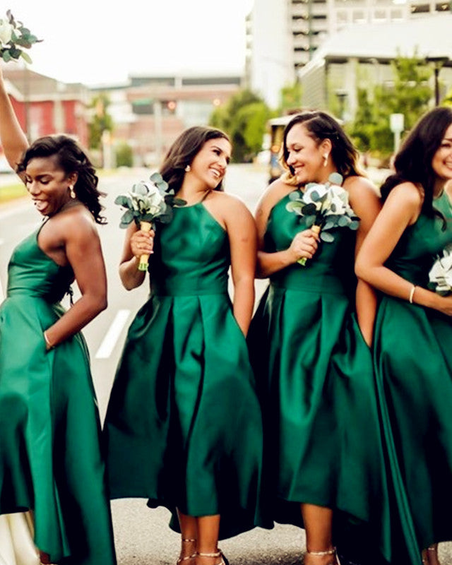 Emerald Bridesmaid Dresses Asymmetric