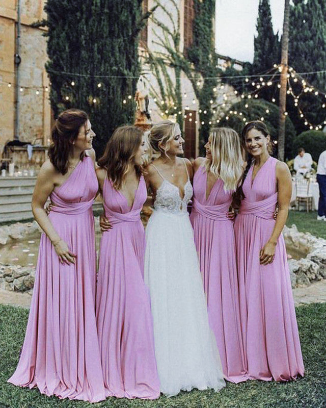Mauve Pink Bridesmaid Dresses Mixed