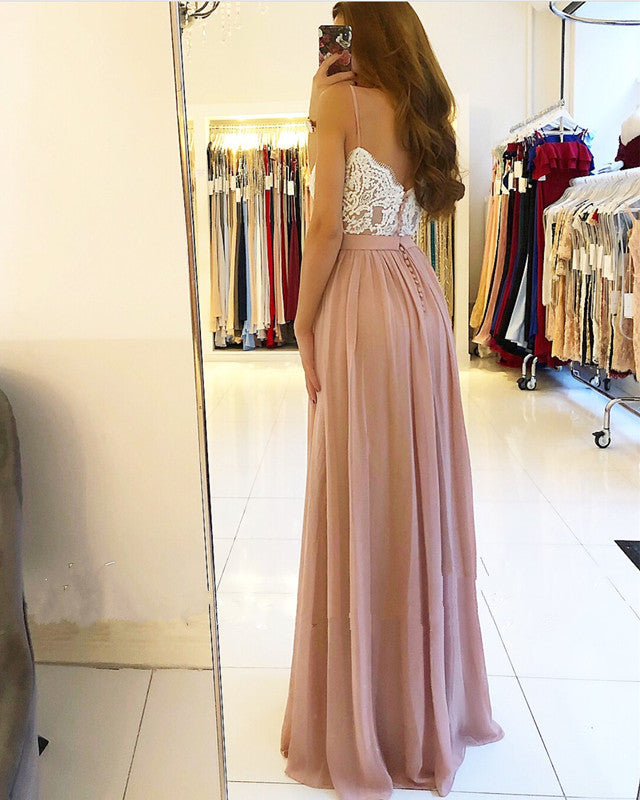 Nude Pink Chiffon Bridesmaid Dresses